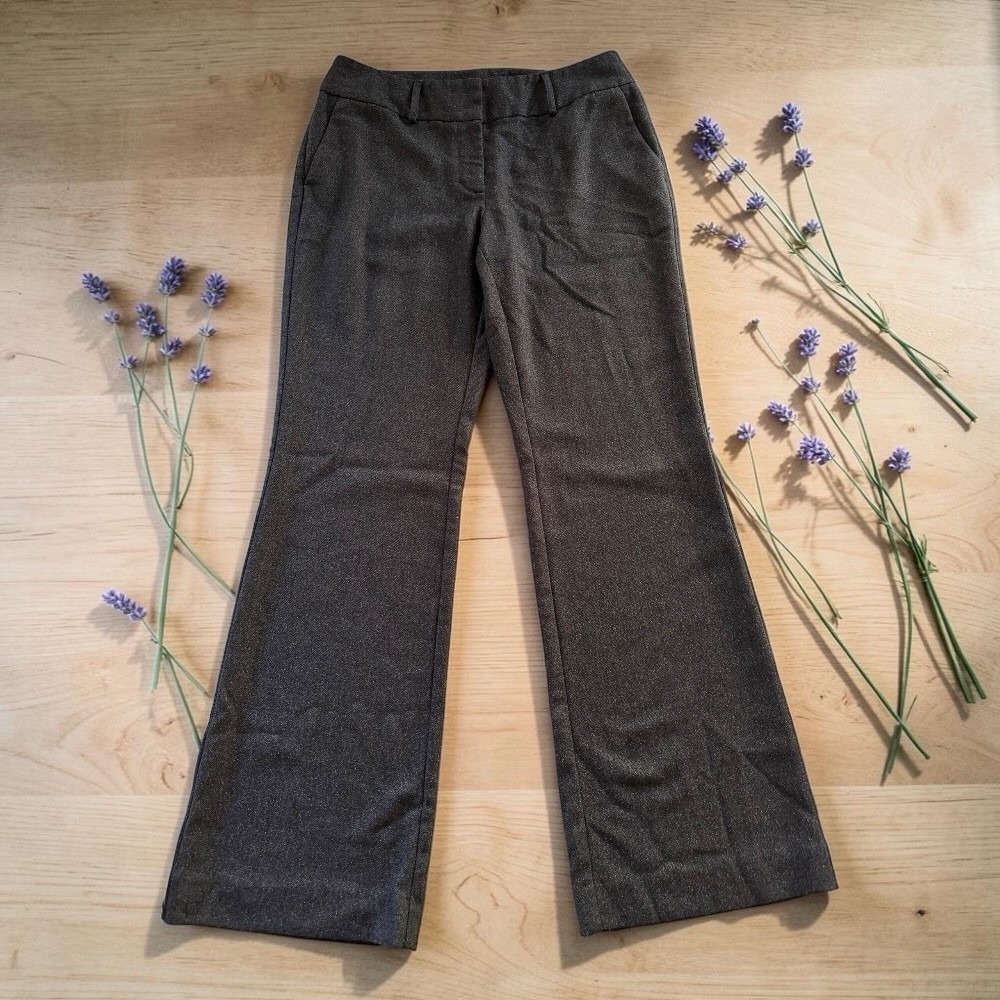 Axcess Metro Fit Dress Pants‎ Womens 10 Gray Trouser Bootcut Stretch Heavy Knit